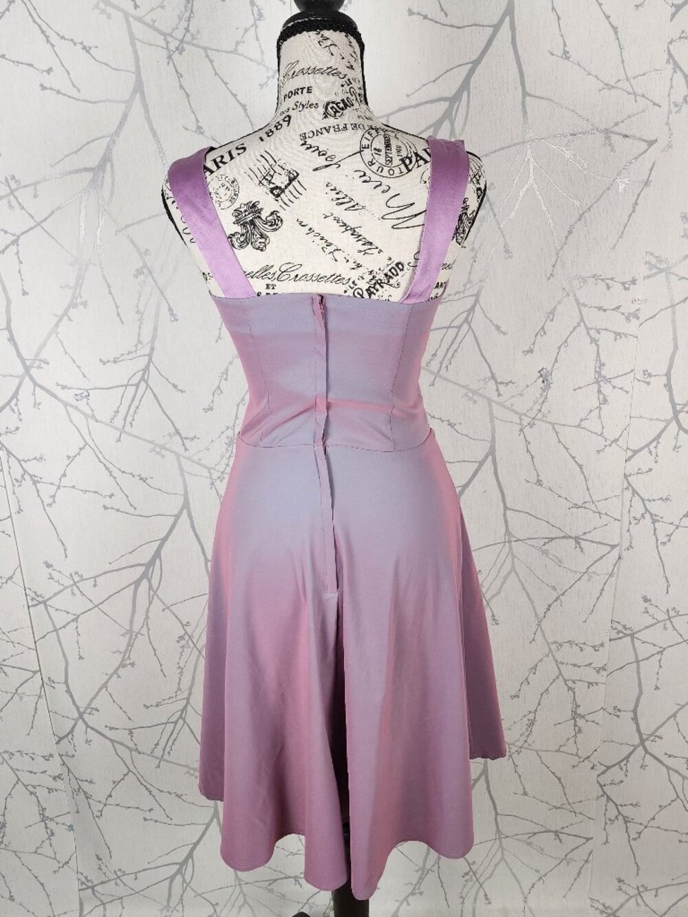 Le Chateau Pink Dupioni Iridescent Square Neck Fit & Flare Dress - Picture 4 of 6